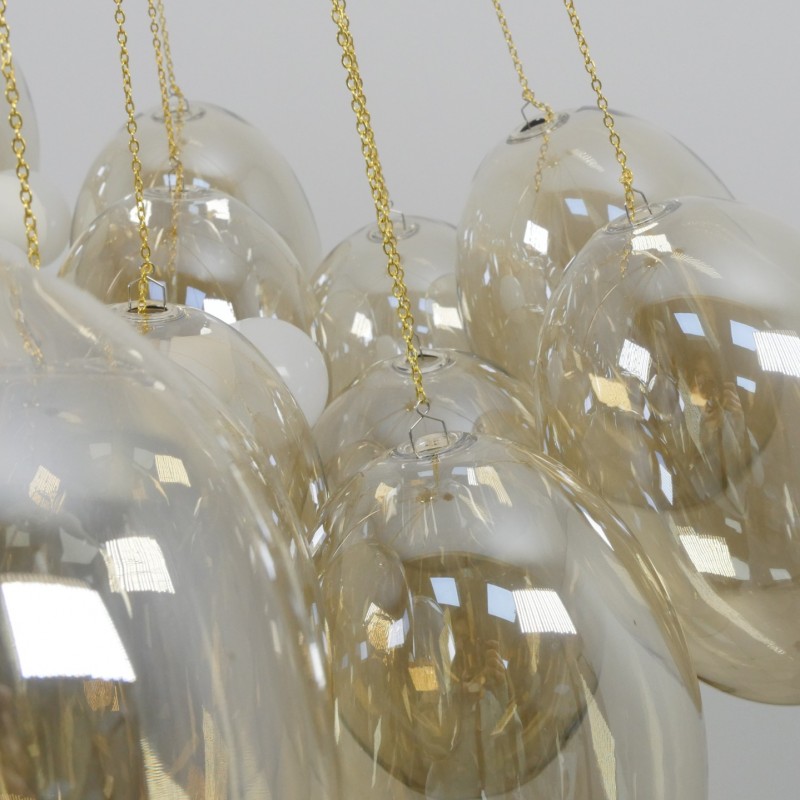 Светильник ElegantLight DZN-21918 ЗОЛОТО+КОНЬЯЧНЫЙ D/H/12/E27/40W+37 стеклянных плафонов без ламп GR