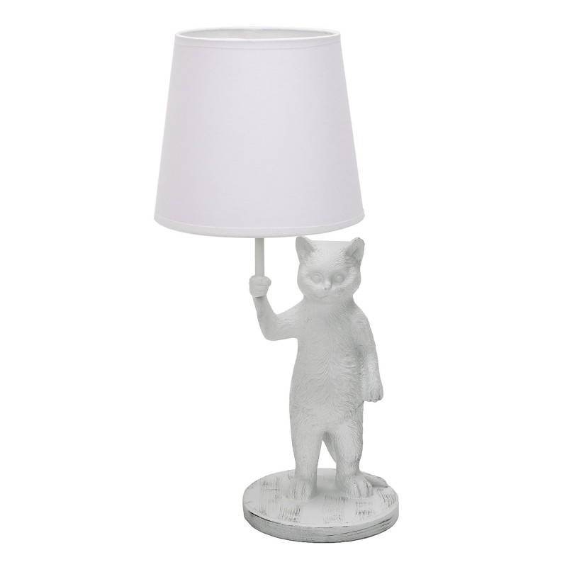 UML-B465 E14 WHITE Светильник настольный декоративный Кот. под лампу Е14. 40W. Механ выключатель RSP