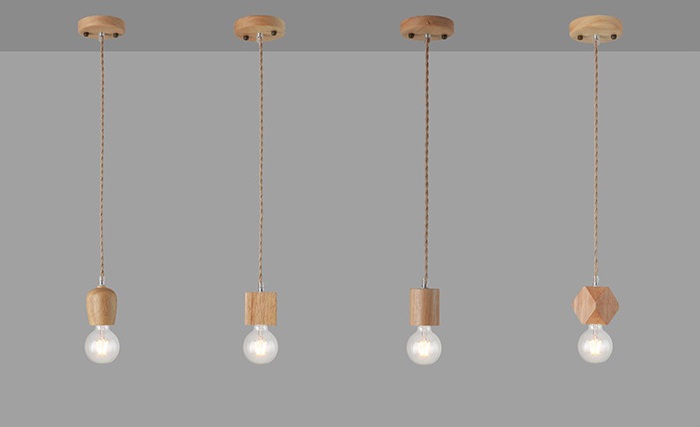 Светильник SPFD-MD.2105-1-P WOOD ` D100/H900/1/E27/60W светлое дерево (без лампы)