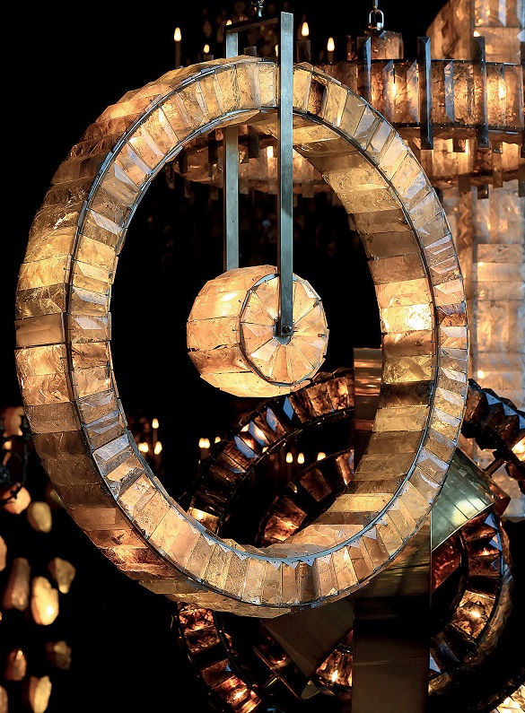 Светильник DZN-12429 РОМ + ГОРНЫЙ РУСТАЛЬ ` D1000/H1100+1500/2/LED/40W Orbite by Régis Mathieu