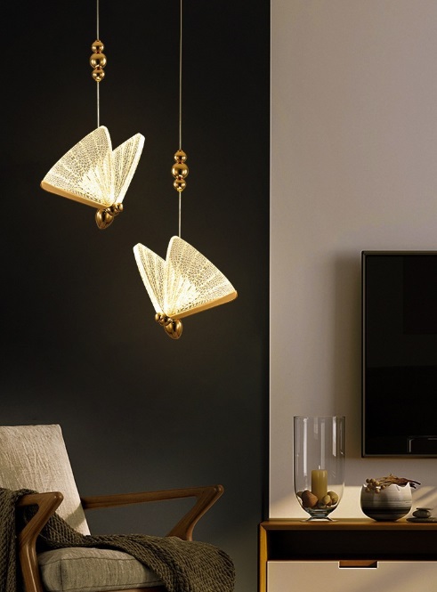 Светильник DZN-65278 ЗОЛОТО ` D170/H1500/2/LED/.W/3000K BUTTERFLY