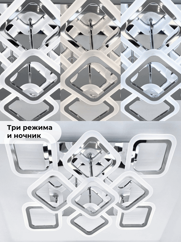Светильник T160/6+3 (1C9995 T-PT-1815-GY) CHROME/РОМ ` LED D600/H110/9/LED/146W ПДУ SPF22-02