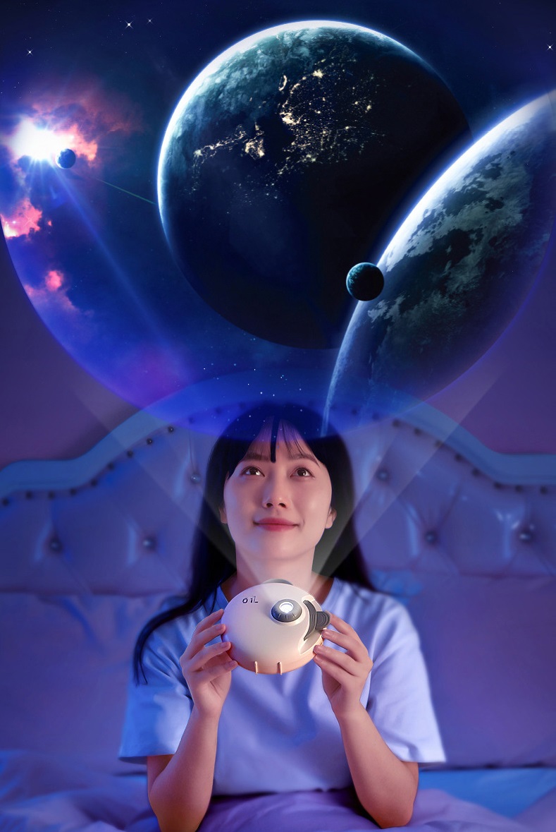 Светильник-проектор ElegantLight DZN-12505 БЕЛЫЙ ` D150*145/H70/1/LED/1W Bluetooth + 4 диска * 8 сла