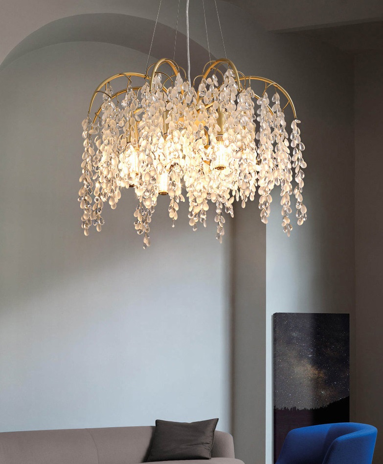 Светильник DZN-36127 ЗОЛОТО ` D600*450/H1200/8/E14/40W DEW