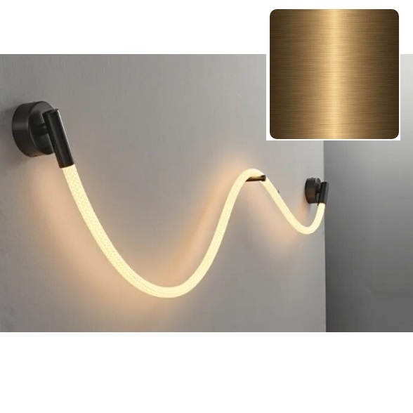 Светильник настенный DZN-12557 БРОНЗА ` D22/H1000/1/LED/10W/3000K в тканевой оплётке FLEY 24-03