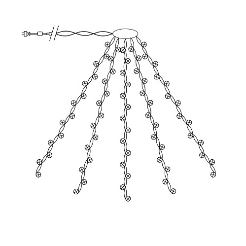ULD-S2000-200/DGA WARM WHITE IP20 Гирлянда светод, 20м. 200 светод. Теплый белый . Провод зелен RSP
