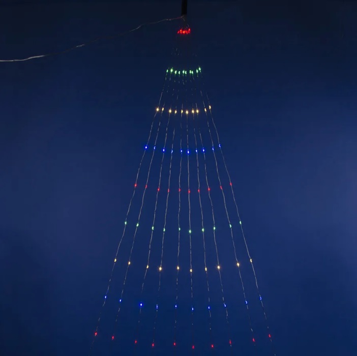 ULD-E0200-200/STA MULTI IP44 Гирлянда светодиод«Лучи росы», 2м. 10 нитей. 200 светод. RGB. Проз RSP