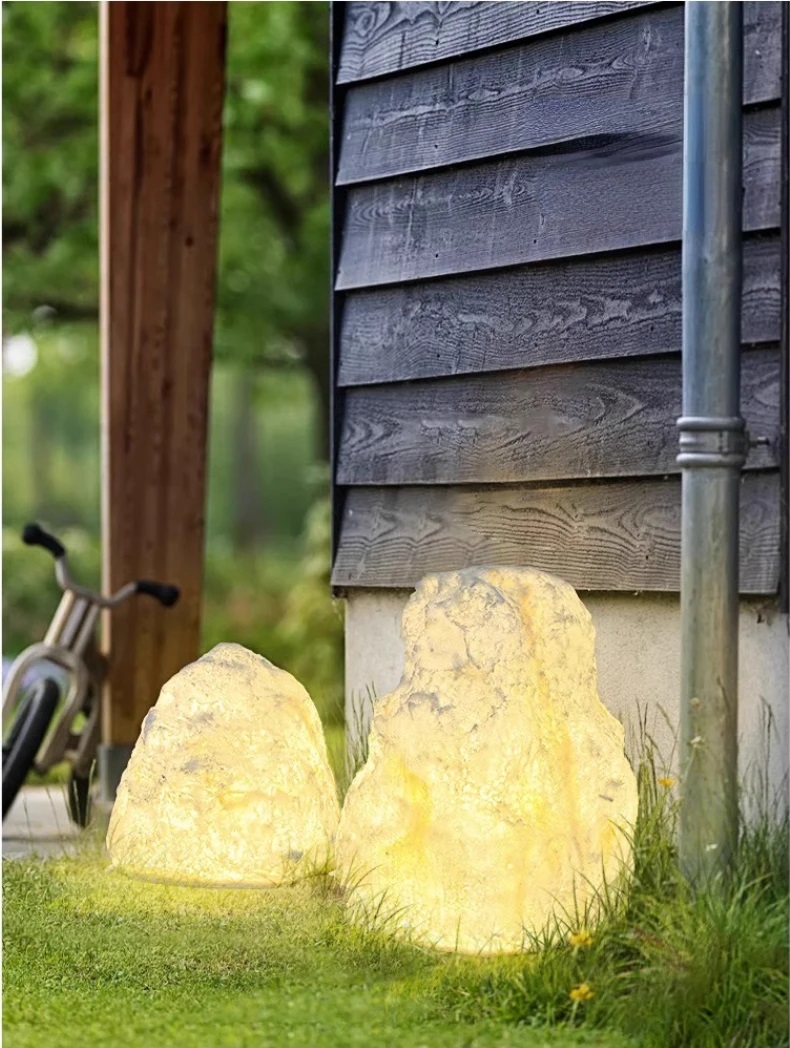 Светильник ландшафтный декоративный DZN-13553 БЕЛЫЙ КАМЕНЬ ` D300/H400/1/E27/10W IP65 WH.STONE