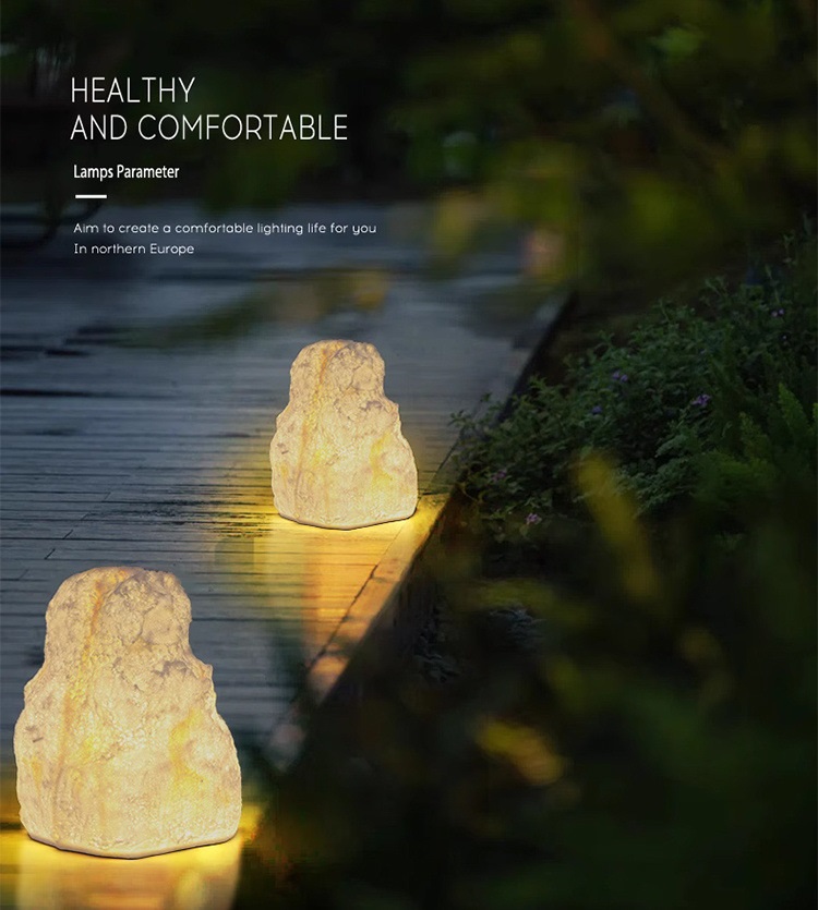 Светильник ландшафтный декоративный DZN-13553 БЕЛЫЙ КАМЕНЬ ` D300/H400/1/E27/10W IP65 WH.STONE