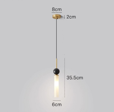 Светильник ElegantLight DZN-13575 ЗОЛОТО + ЧЕРНЫЙ МРАМОР ` D60/H355+1200/1/G9/10W