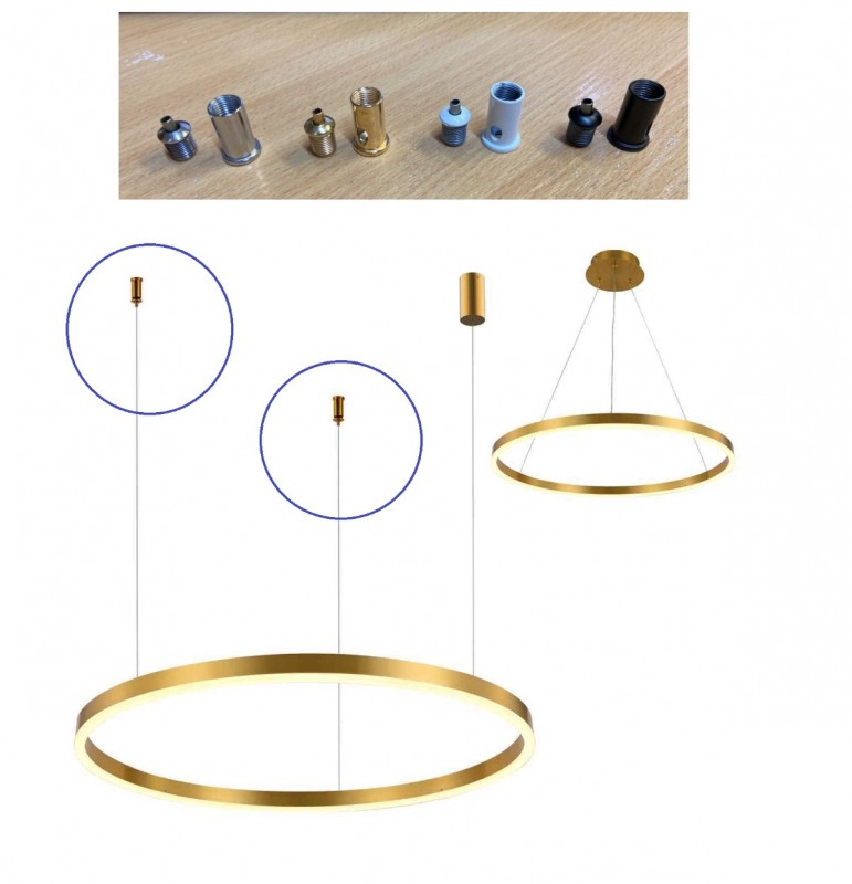 Фиксатор троса потолочный 1,2-2мм внутр диам (хром) накладной с отверстием 4мм, D15/H35мм,SPFR6899