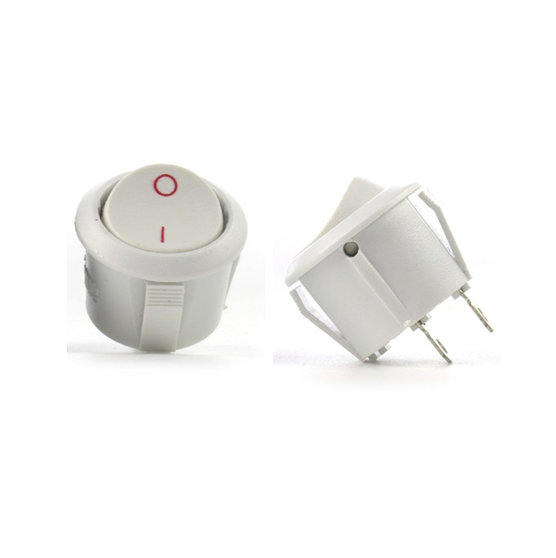 Кнопка включения круглая белая Rocker 6A SPF22-03