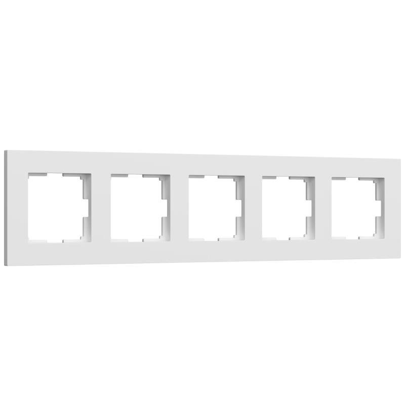 WERKEL Рамка на 5 постов Slab (белый софт) W0052961