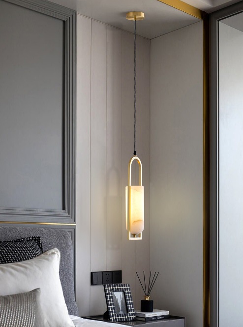 Светильник DZN-55135 ЗОЛОТАЯ БРОНЗА + МРАМОР ` D130/H430+2000/1/E27/40W RUNOLV